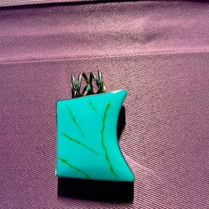 Genuine turquoise sterling silver pendant